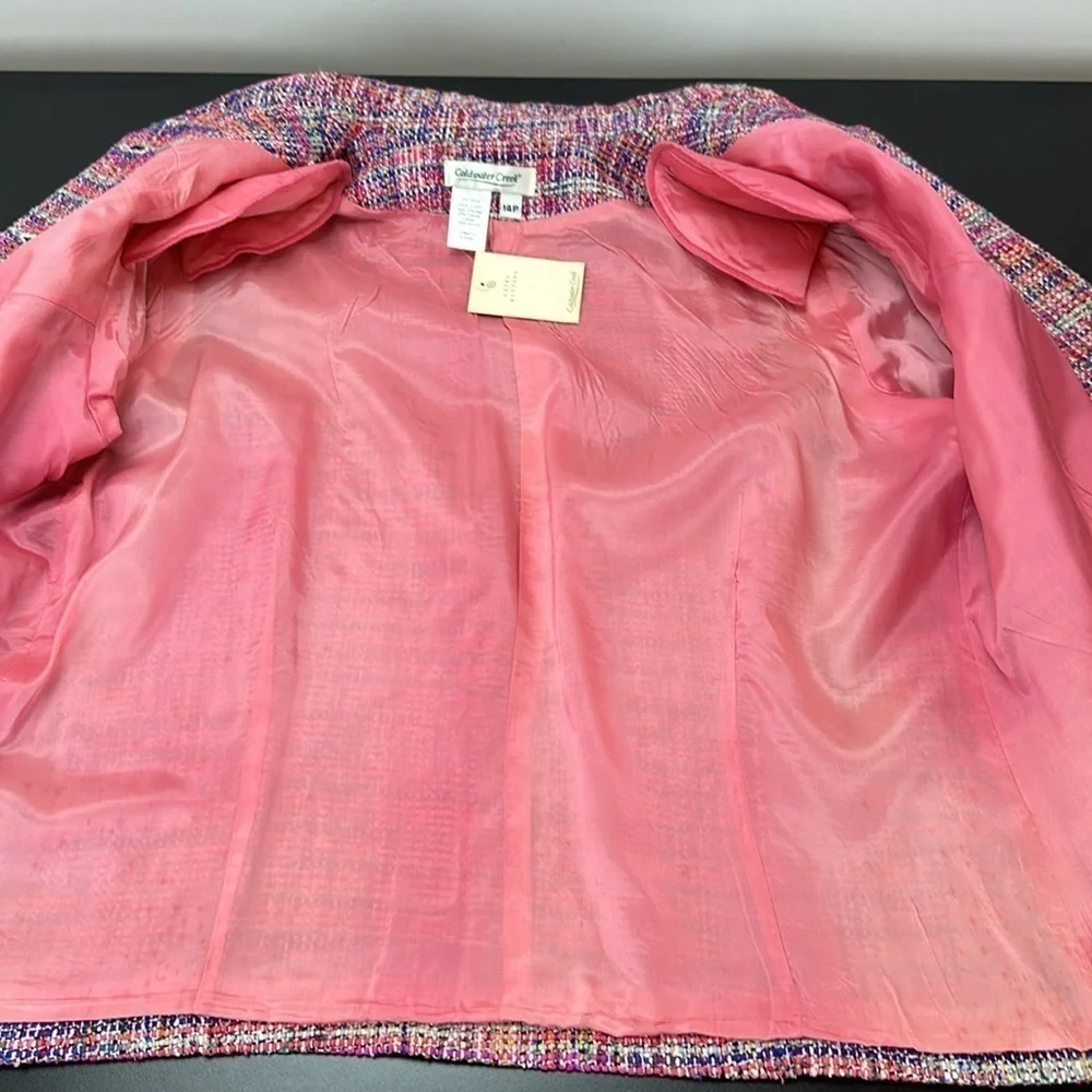 Vintage Coldwater‎ Creek Rainbow Weave Silk Blend Jewel Boucle Jacket Blazer 14P